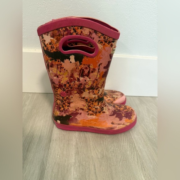Hunter For Target Girls Hot Pink Speckled Rubber Rain Boots SIZE 1 - Picture 2 of 7